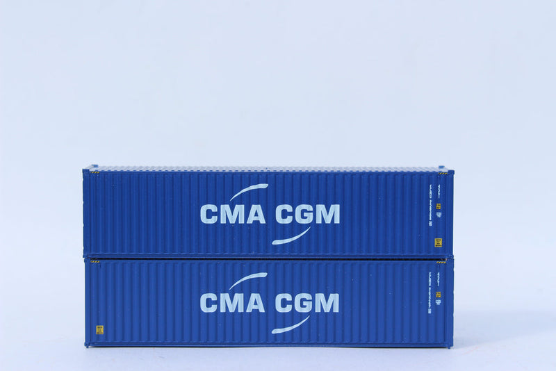 Jacksonville Terminal Company 405106 CMA CGM (2017 New Logo) 40' HIGH CUBE containers with Magnetic system, Corrugated-side. JTC