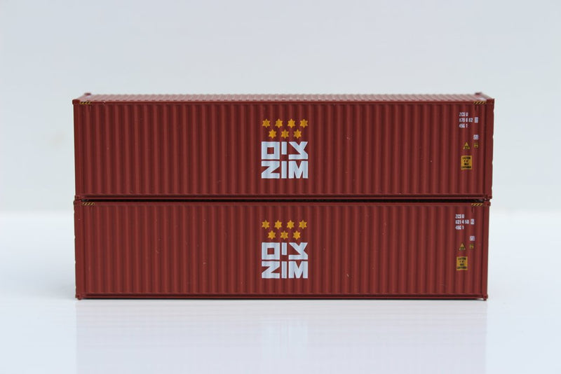 Jacksonville Terminal Company 405041 ZIM 40' HIGH CUBE containers with Magnetic system, Corrugated-side. JTC