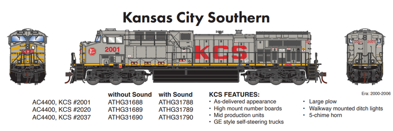 PREORDER Athearn Genesis ATHG31690 HO AC4400CW, KCS