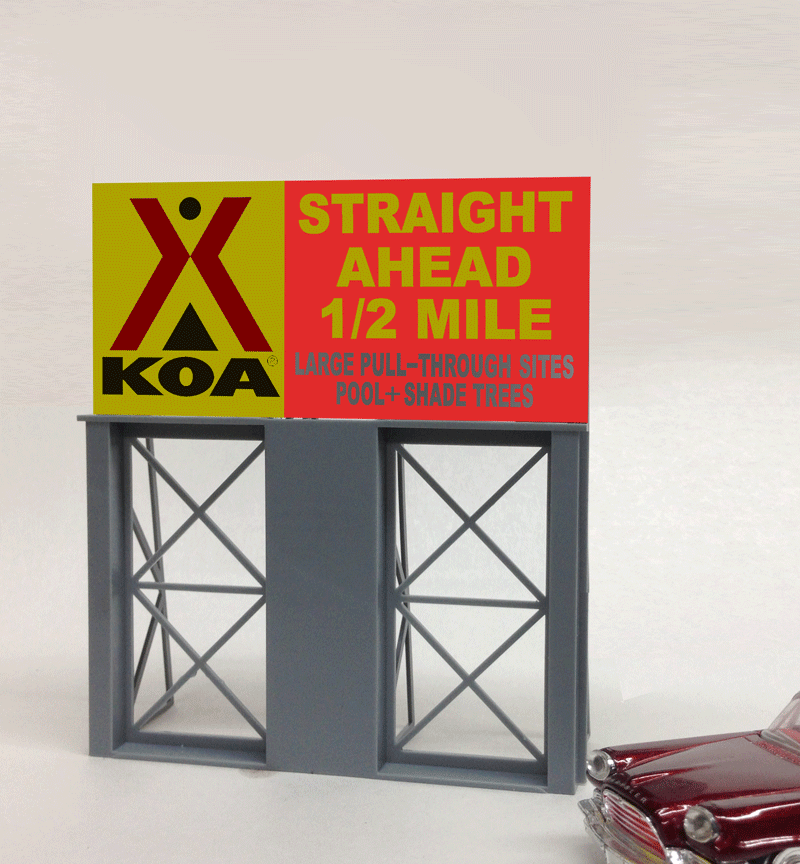 Miller Engineering Animation 883151 KOA Roadside Billboard, HO and O Scales