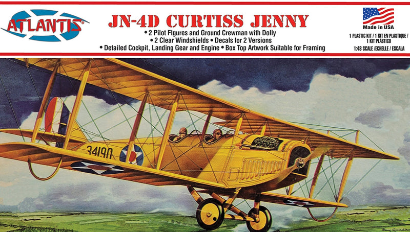 Atlantis Models 534 Curtiss Jenny JN-4 Model Kit, 1:48 Scale