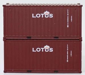 Jacksonville Terminal Company 205375 LOTUS 20' Std. height containers with Magnetic system, Corrugated-side. JTC-205375, N Scale