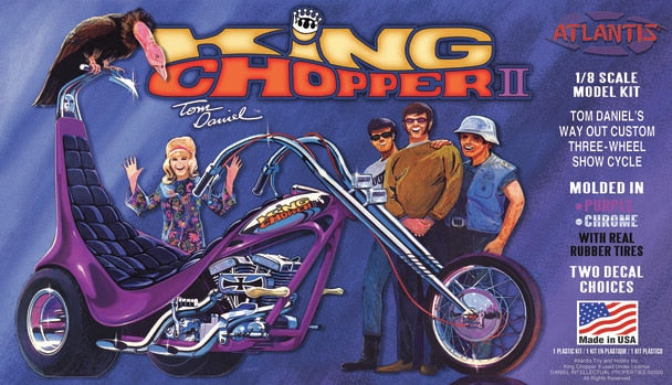 Atlantis Models M224 Tom Daniel King Chopper II Plastic Model Trike kit, 1:8 Scale