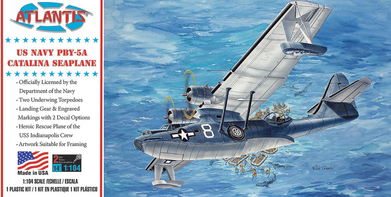 Atlantis Models M5301 PBY-5A Catalina US Navy Seaplane Plastic Model Kit, 1:104 Scale