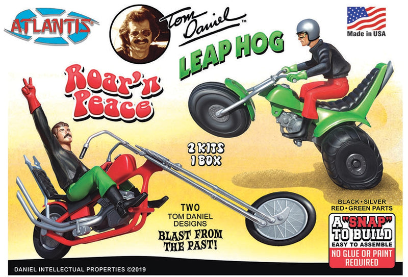 Atlantis Models M6600 Tom Daniel Leap Hog ATV Roar'N Peace Motorcycle Snap Model kit 2 Pack