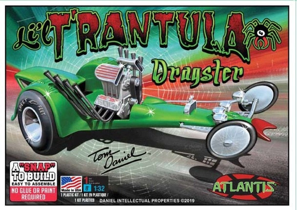 Atlantis Models M6651 Tom Daniel Lil Trantula Show Rod Snap Plastic model kit, 1:32 Scale