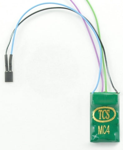 Train Control Systems TCS1443 MC4-KAC 4-Function DCC Decoder w/TCS Keep Alive Wires - Control Only -- No Harness w/2-Pin Connector for KA Unit .4 x .72 x .19" or 10.7 x 18.4 x 4, HO Scale