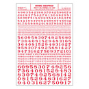 Woodland Scenics WOO710 Dry Transfer Numbers - Railroad Roman - 1/16, 3/32, 1/8, 3/16, 1/4 & 5/16" -- Red, All Scales