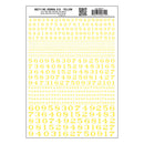 Woodland Scenics WOO711 Dry Transfer Numbers - Railroad Roman - 1/16, 3/32, 1/8, 3/16, 1/4 & 5/16" -- Yellow, All Scales