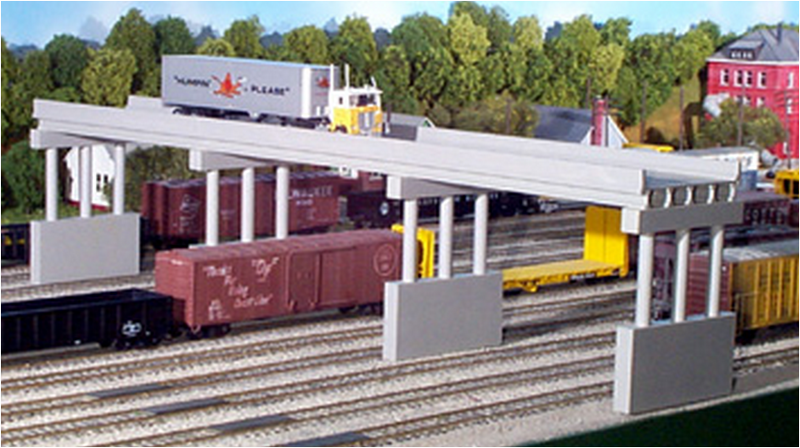 Rix Products- 6280161 MODERN 50' HIGHWAY OVERPASS, N Scale