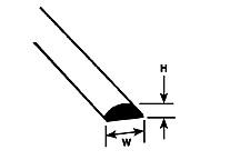 Plastruct 90881 Styrene Half-Round Rods -- .060 O.D. x 10" Long pkg(10), All Scales