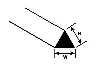 Plastruct 90843 Styrene Triangular Rod - 10" 25.4cm -- .060" .15cm pkg(10), All Scales