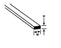 Plastruct 90738 Styrene Plastic Strips -- .030 x .187 x 10" .08 x .47 x 25.4cm pkg(10), All Scales