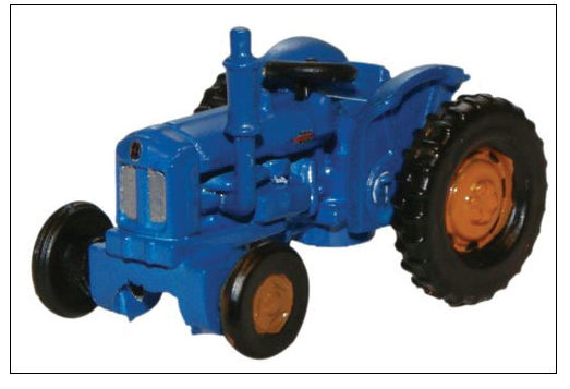 Oxford Diecast 553-NTRAC001 Fordson Farm Tractor - Assembled -- Blue, Red, N scale