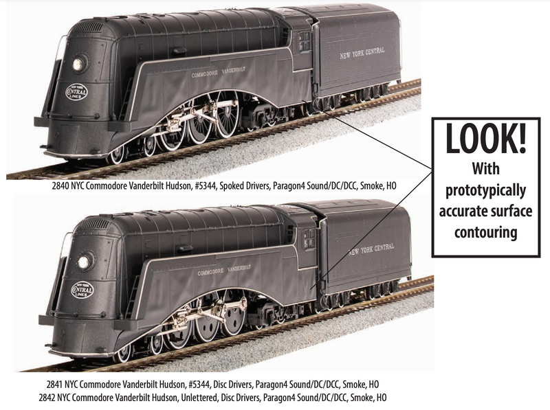 BLI 2842 NYC Commodore Vanderbilt Hudson, Unlettered, Disk Drivers, Paragon4 Sound/DC/DCC, Smoke, HO
