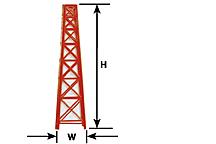 Plastruct 94892 Oil Derrick/Tower -- Height: 5-1/2" 14cm, HO Scale