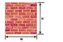 Plastruct 91612 Patterned Sheets - Rough Brick - .020 x 7 x 12" pkg(2) -- .400" Red Bricks, G Scale