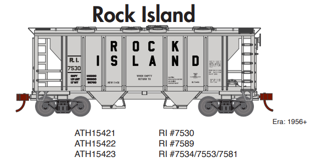 Athearn ATH15422 HO PS-2 2003 2-Bay Hopper, RI