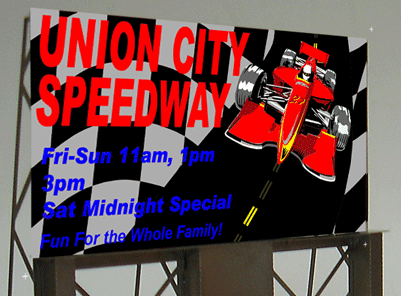 Miller Engineering Animation 8481 Union City Speedway Billboard, Large