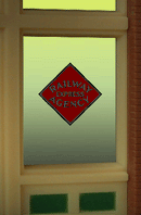 Miller Engineering Animation 8870 Railway Express Agency window sign, small
