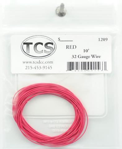 Train Control Systems TCS1209 32 Gauge Wire 10'  3.05m Roll -- Red