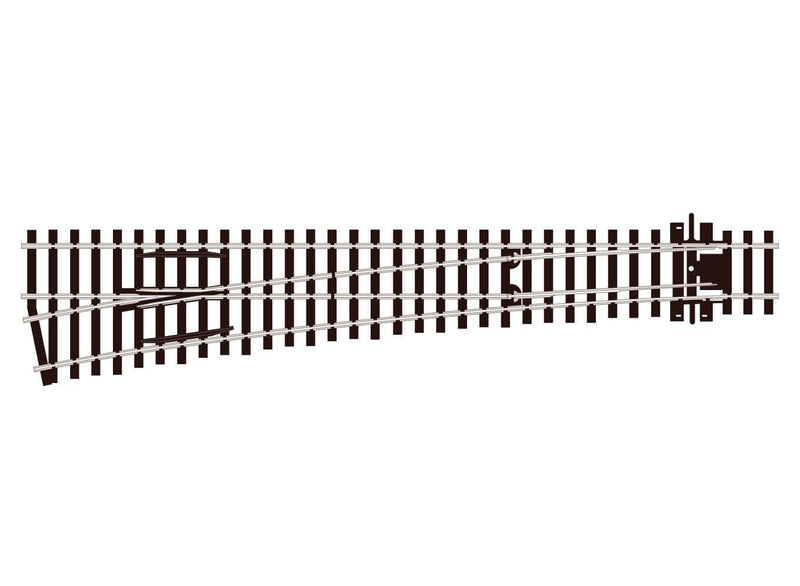 Peco PCOSL-E189 Turnout, Large Radius, Left Hand, Scale HO