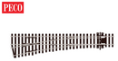 Peco 552-SL-E196 Turnout, Medium Radius, Left Hand, HO