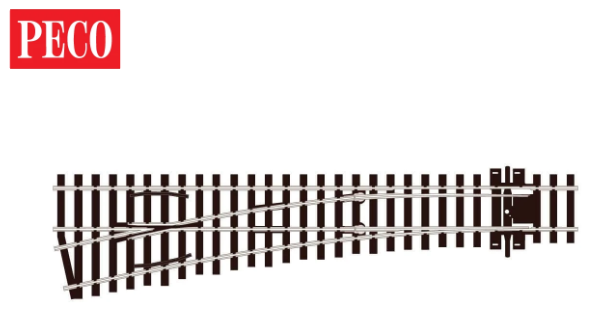 Peco 552-SL-E196 Turnout, Medium Radius, Left Hand, HO