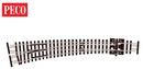 Peco 552-SL-E387F Curved Turnout, Large Radius, Left Hand, N Scale
