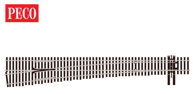 Peco 552-SL-E8382 Turnout, 8th Radius, Left Hand, HO