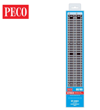 Peco 552-ST-2001 Double Straight (Pack of 8), HO