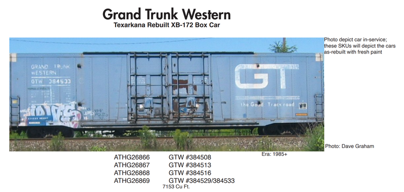 PREORDER Athearn Genesis ATHG26866 HO 60' Texarkana Rebuilt XB-172 Box, GTW