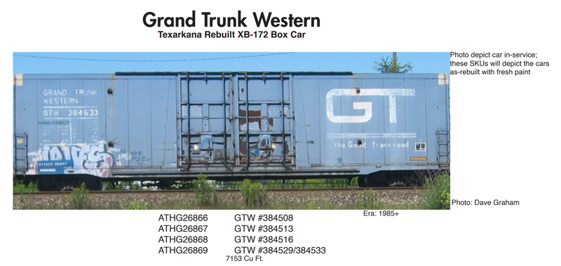 PREORDER Athearn Genesis ATHG26868 HO 60' Texarkana Rebuilt XB-172 Box, GTW