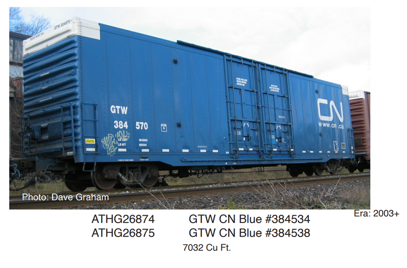 PREORDER Athearn Genesis ATHG26874 HO 60' Texarkna Rebuilt XB-172,CN-GTW/Blue