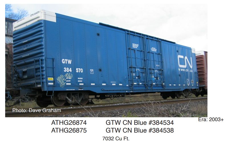 PREORDER Athearn Genesis ATHG26875 HO 60' Texarkna Rebuilt XB-172,CN-GTW/Blue