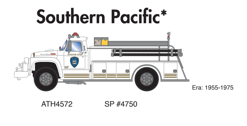 PREORDER Athearn ATH4572 HO Ford F-850 Fire Truck, Southern Pacific