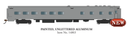 Bachmann 14803 85' SMOOTH-SIDE DINING CAR with LIGHTED INTERIOR PAINTED, UNLETTERED ALUMINUM, HO Scale