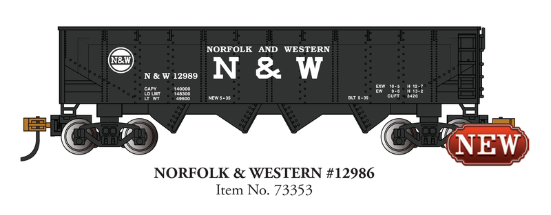 Bachmann 73353 40' QUAD HOPPER - NORFOLK & WESTERN