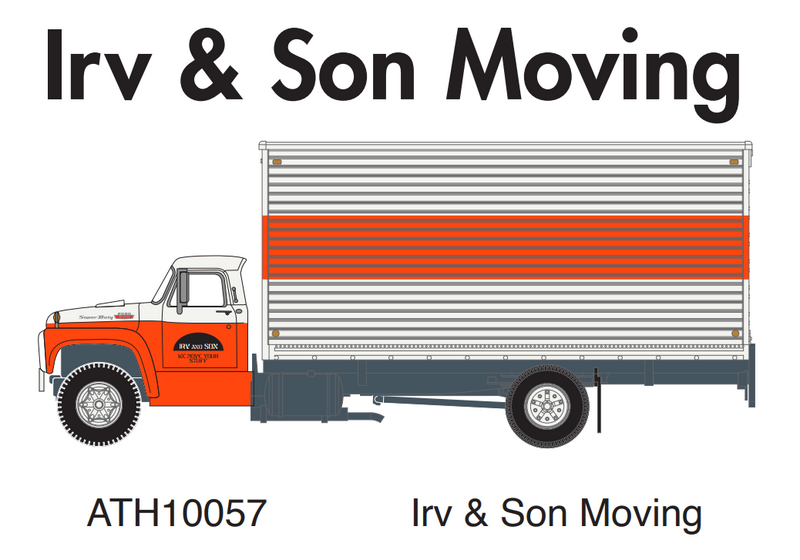 PREORDER Athearn ATH10057 HO Ford F850 Box Van, Irv & Son Moving