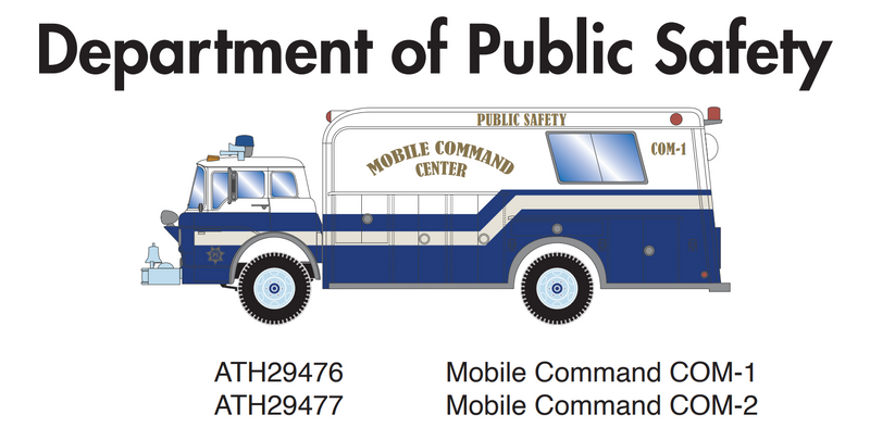 PREORDER Athearn ATH29477 HO Ford C Fire Rescue Truck, Pub Safety CMD COM-2