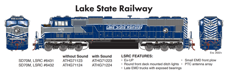 PREORDER Athearn Genesis ATHG71223 HO SD70M w/DCC & Sound, LSRC