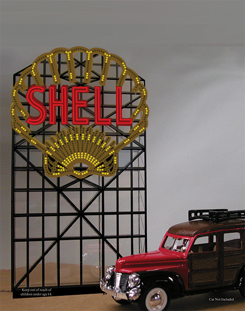 Miller Engineering Animation 883801 Shell Sign, Large, HO and O Scales