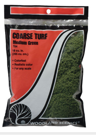 Woodland Scenics T64 Coarse Turf Medium Green Bag