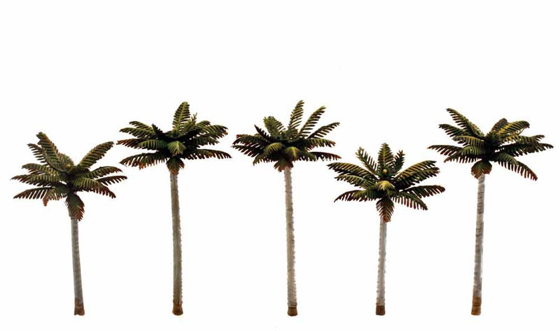 Woodland Scenics WOO3597 Small Palm Trees - Woodland Classics(TM) Ready Made Trees(TM) -- 3 to 3-3/4" 7.6 to 9.5cm pkg(5), All Scales