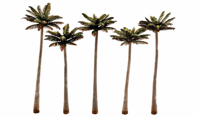 Woodland Scenics WOO3598 Large Palm Trees - Woodland Classics(TM) Ready Made Trees(TM) -- 4-3/4 to 5-1/4" 12.1 to 13.3cm pkg(5), All Scales