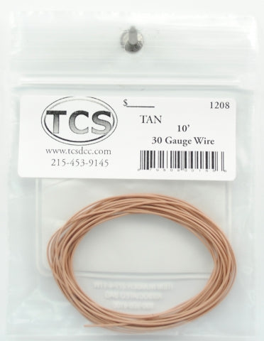 Train Control Systems TCS1208 30 Gauge, 7 Strand. .026 Diameter Wire 10'  3.05m Roll -- Tan