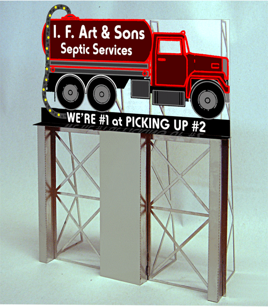 Miller Engineering Animation 1281 I.F. Art & Sons Roadside Billboard, Large
