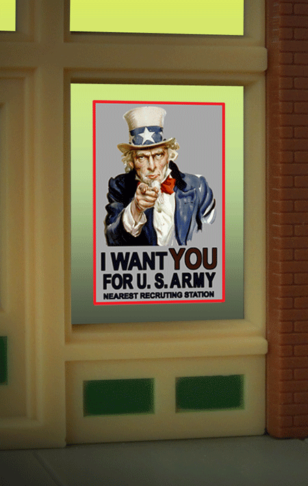 Miller Engineering Animation 9005 Uncle Sam Window Sign