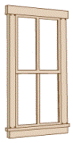 Northeastern Scale Lumber 95002 Windows pkg(12) -- 2/2 Double-Hung, HO Scale