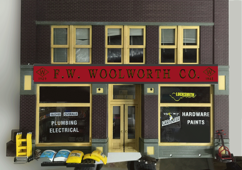Miller Engineering Animation 442002 Small Woolworth Sign, HO and N Scales